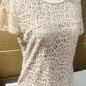 J. Crew Cream Lace Blouse